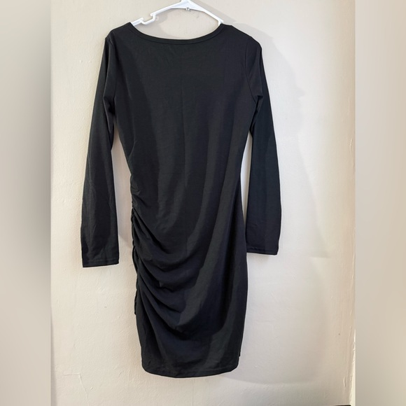BTFBM Black Ruched Asymmetrical  Bodycon Mini Dress – NWT Size Small - Picture 2 of 13